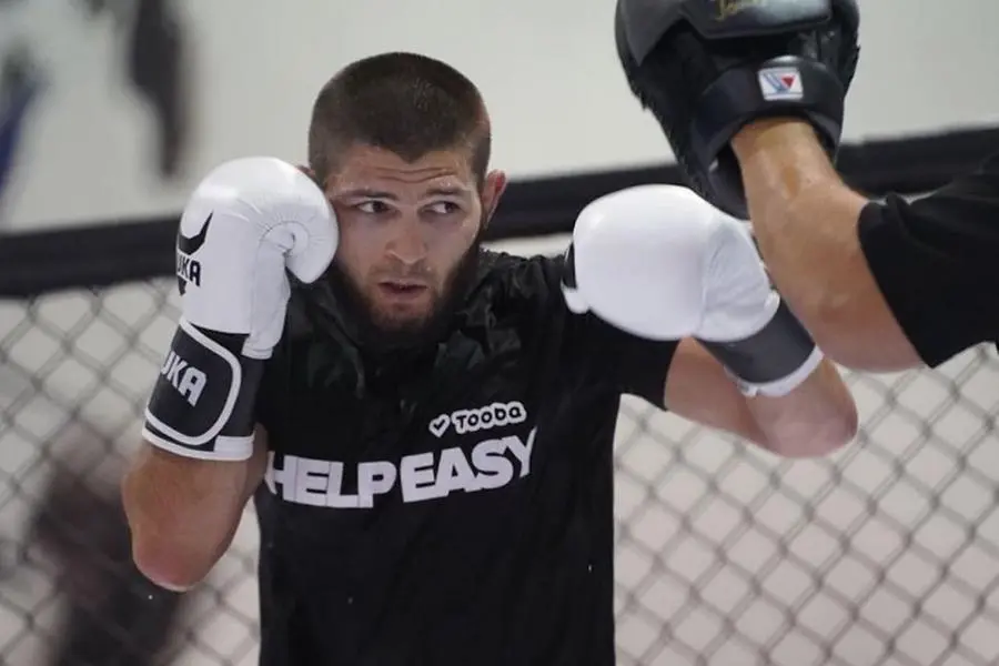 Khabib’s official training gloves will be sold at Tooba Charity Auction in Dubai