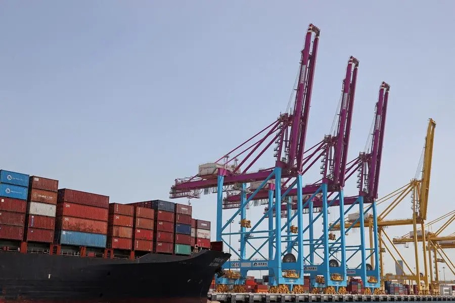 India-flagged SCI CHENNAI cargo ship is moored at Hamad Port in the Qatari capital Doha on March 20, 2022. (Photo by KARIM JAAFAR / AFP).