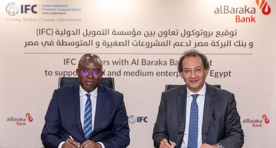 بنك البركة مصر يوقع شراكة مع مؤسسة التمويل الدولية لدعم المشروعات الصغيرة والمتوسطة في مصر