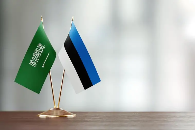 Saudi Arabian and Estonian flag. Getty Images