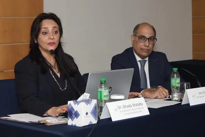 <p>L-R Dr. Ghada Shalaby, Vice Minister for Tourism, Ministry of Tourism and Antiquities and Amr El-Kady, CEO, Egyptian Tourism Authority at the Egypt Tourism Authority press conference at ATM 2024</p>\\n