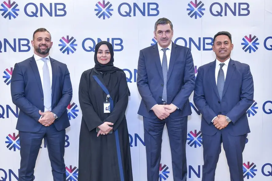 Left to right, Wissam Shmait, Maryam Mohd Al-Kuwari, Khalid Nobani, Binu M. R. Image Courtesy: QNB Group