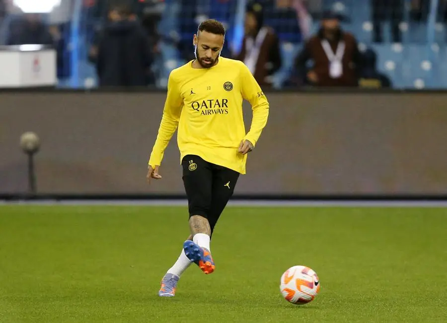 Soccer Football - Friendly - Saudi Pro League XI v Paris St Germain - King Fahd International Stadium, Riyadh, Saudia Arabia - January 19, 2023 Paris St Germain's Neymar during the warm up before the match REUTERS/Ahmed Yosri