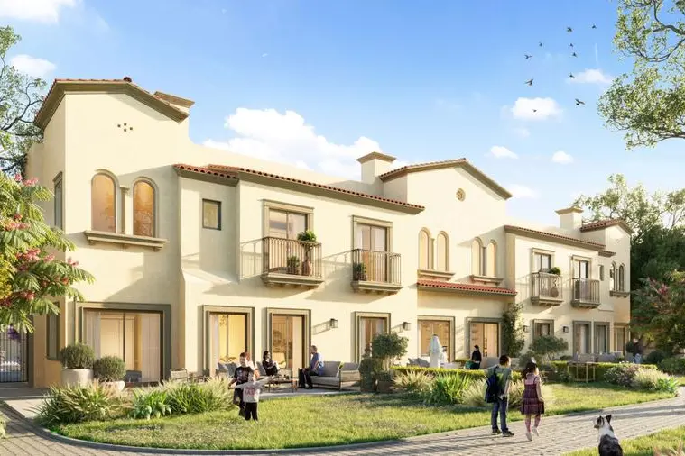 Exterior view of 3 bedroom town house. Image courtesy: Bloom Holding