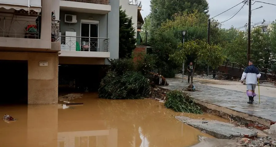 Flooded homes, streets as another storm hits battered central Greece