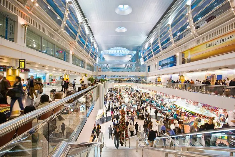 Interior of Dubai International Airport.