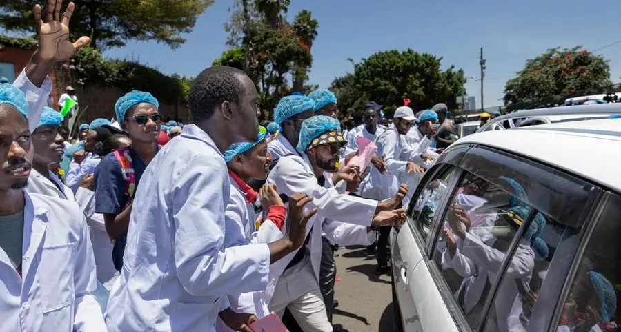 Hundreds of Kenya doctors join protest in support of strike