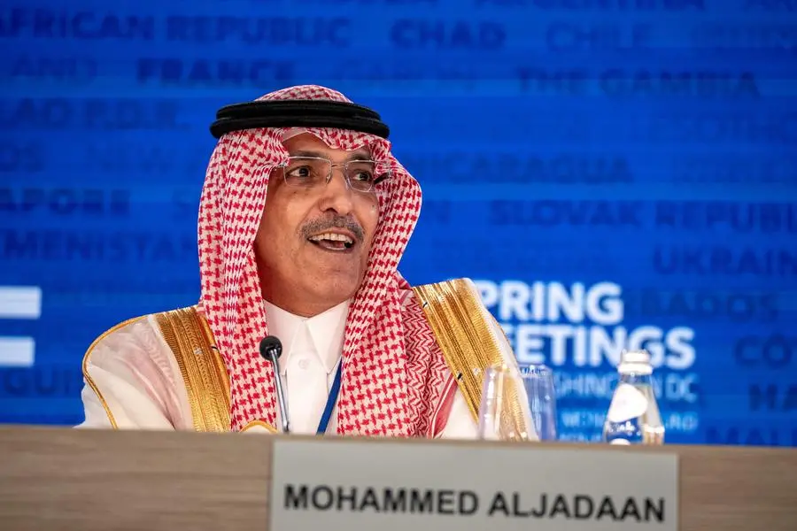 New Chair of IMFC Mohammed Al-Jadaan, speaks during a press briefing at the International Monetary and Financial Committee (IMFC) plenary session at the IMF and World Bank\\'s 2024 annual Spring Meetings in Washington, U.S., April 19, 2024. REUTERS/Ken Cedeno , Reuters/REUTERS