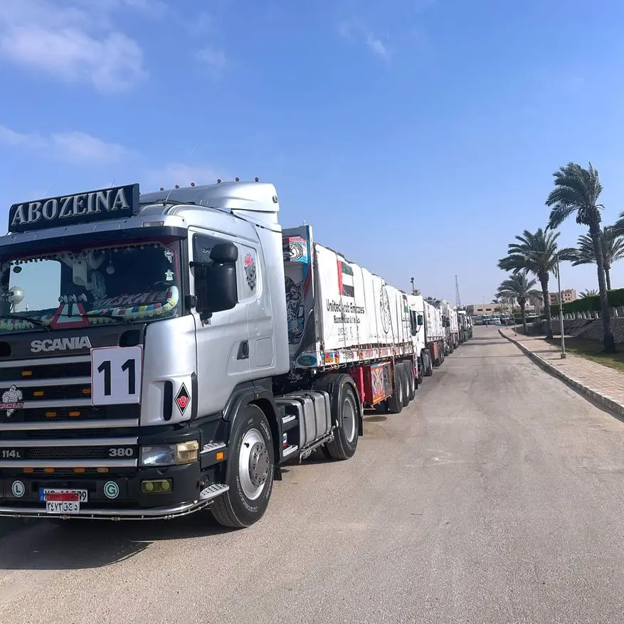 12-truck UAE aid convoy enters Gaza Strip as part of ‘Operation Chivalrous Knight 3’