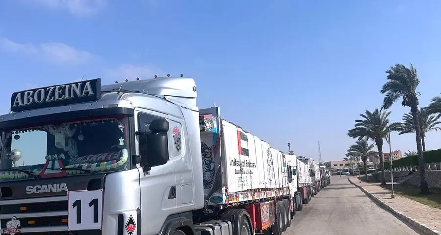 12-truck UAE aid convoy enters Gaza Strip as part of ‘Operation Chivalrous Knight 3’