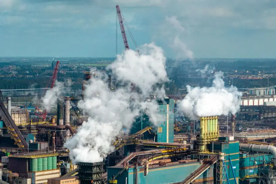 The Tata Steel steelworks in IJmuiden, Velsen, North Holland