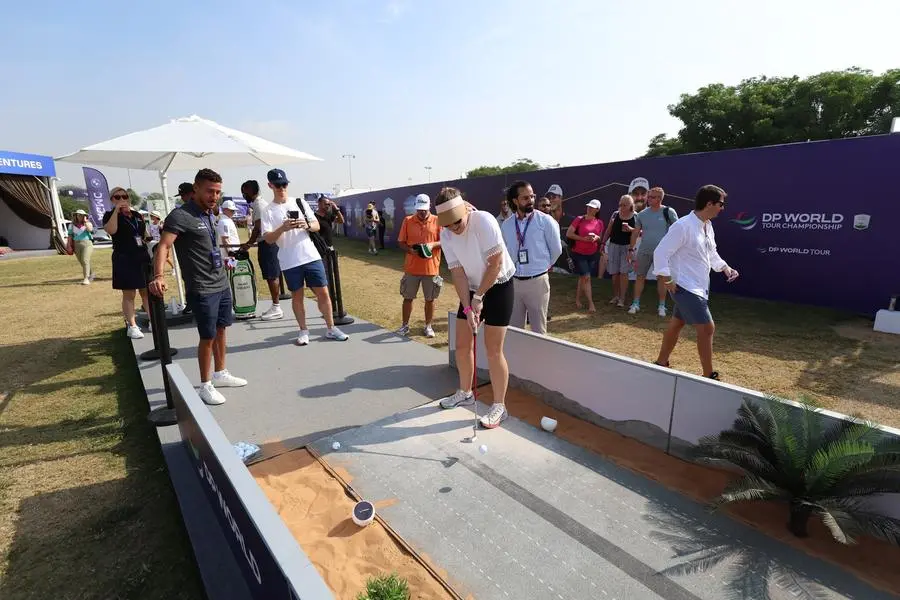 DUBAI, UNITED ARAB EMIRATES - NOVEMBER 19: Briefed content during the DP World Tour Championship on the Earth Course at Jumeirah Golf Estates on November 19, 2022 in Dubai, United Arab Emirates. Image Courtesy: Luke Walker/Getty Images , Getty Images/Getty Images