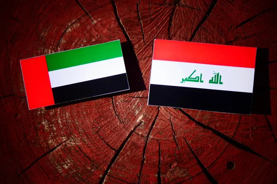 United Arab Emirates flag with Iraqi flag. Getty Images Image used for illustrative purpose.