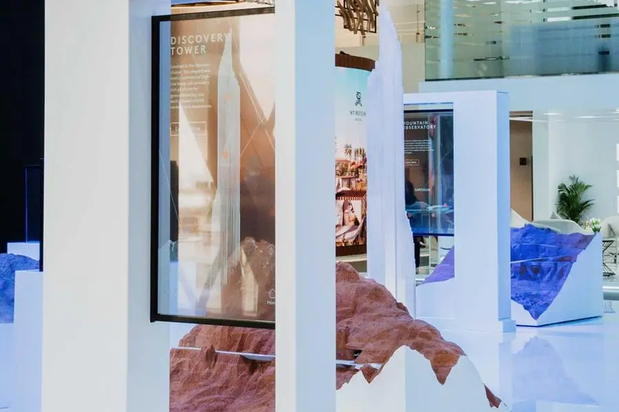 Display of Discovery Tower at NEOM\\'s stand at the Cityscape Global event in Riyadh last month Photo courtesy: Linkedin post by NEOM