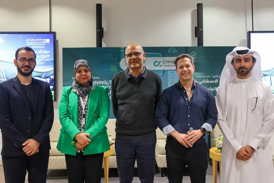 (left to right) Johnny Karam, Dr. Mayamin Altae, Dr Sanjay Chawla, Iyad Jabri, and Essa Al Jamali