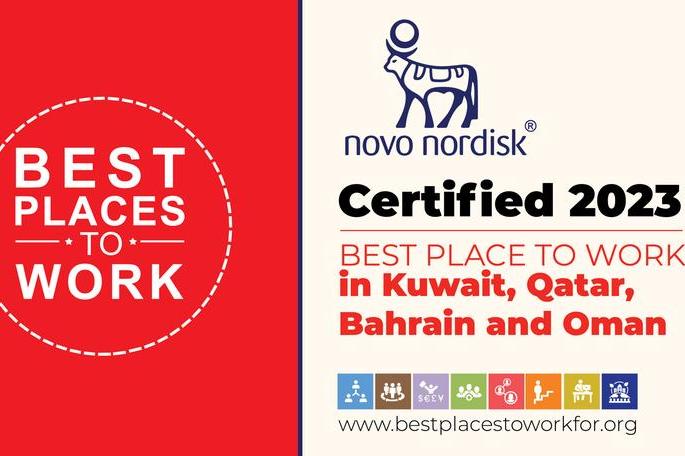 تكريم نوفو نورديسك كواحدة من أفضل الشركات للعمل في الكويت وقطر والبحرين وعمان لعام 2023