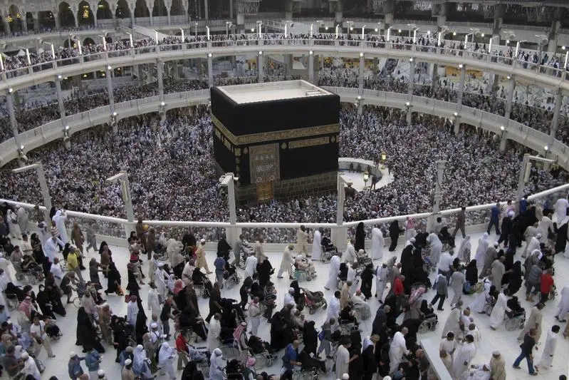 Muslim pilgrims pray around the holy Kaaba during their final circling at the Grand Mosque during the annual hajj pilgrimage in Mecca October 6, 2014. REUTERS/ Muhammad Hamed. Image used for illustrative purpose. , Reuters Images