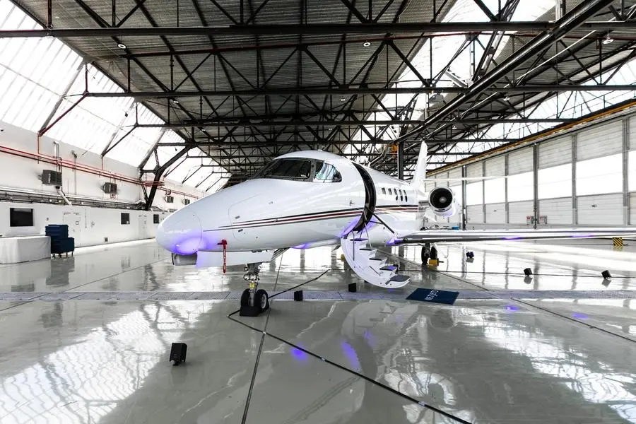 Private jet: A NetJets aircraft in a hangar. Image courtesy: Airavat Aviation