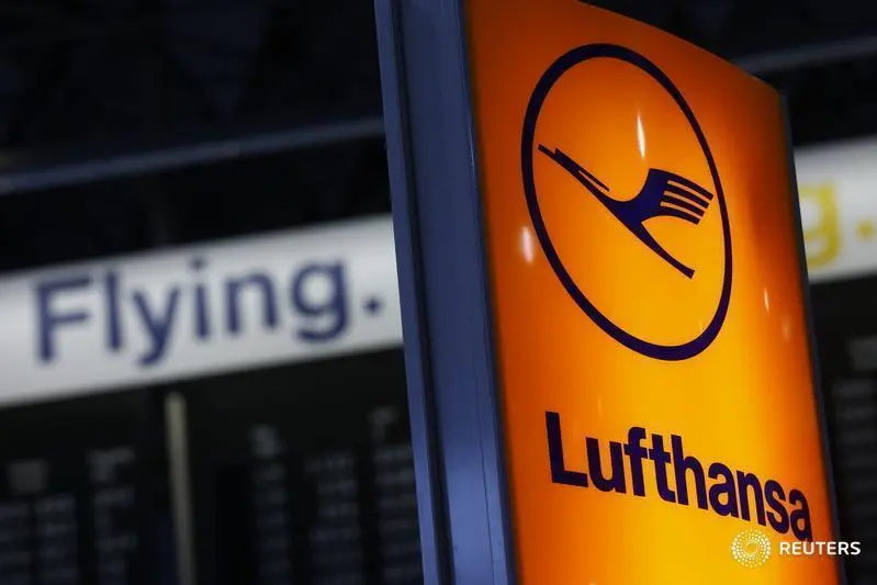 Image used for illustrative purpose. A Lufthansa airline logo is pictured in Frankfurt airport, Germany, November 6, 2015. REUTERS/Ralph Orlowski/File Phot