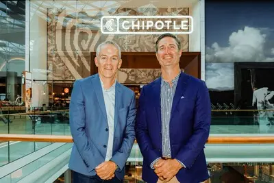 Chipotle Chairman and Chief Executive Officer Brian Niccol and Mohammed Alshaya, Executive Chairman of Alshaya Group. Source: Supplied
