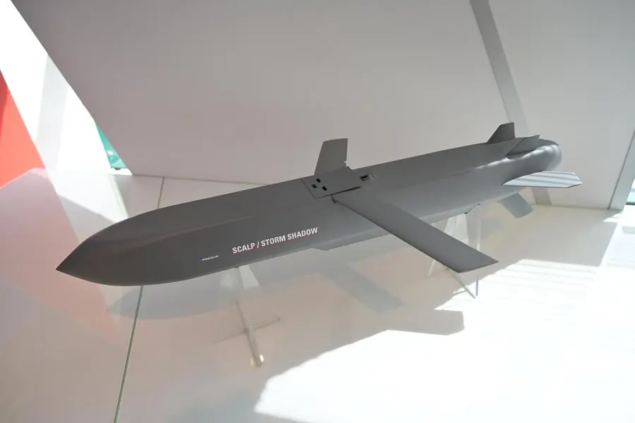 This photograph shows a specimen of SCALP missile inside the MBDA factory in Bourges, central France, on March 20, 2023. (Photo by GUILLAUME SOUVANT / AFP) Image used for illustrative purpose.