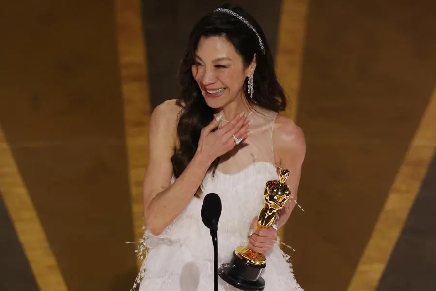 Michelle Yeoh wins the Oscar for Best Actress for \"Everything Everywhere All at Once\" during the Oscars show at the 95th Academy Awards in Hollywood, Los Angeles, California, U.S., March 12, 2023. REUTERS/Carlos Barria , Reuters/REUTERS