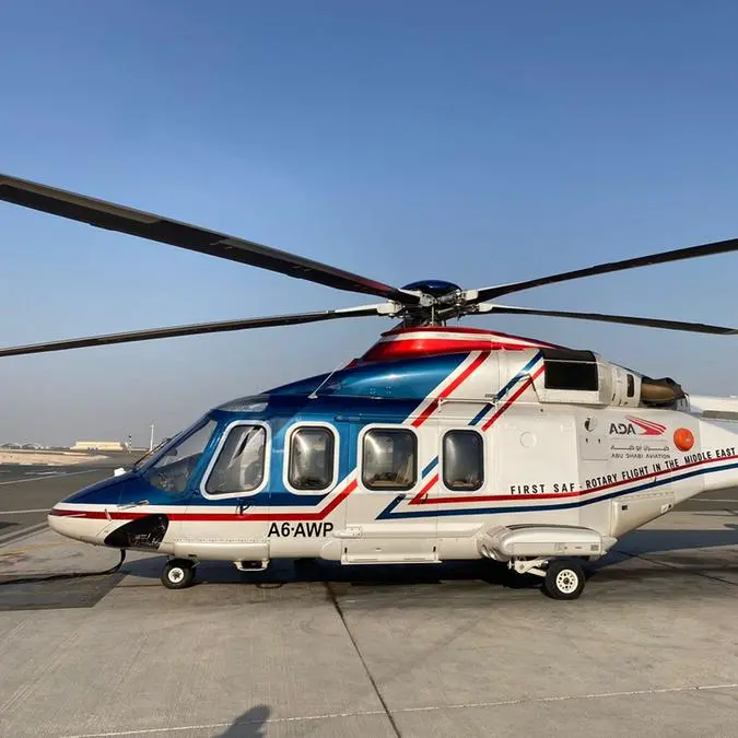 First SAF-powered Rotorcraft flight in UAE and Middle East set with an Abu Dhabi Aviation AW139 commercial helicopter
