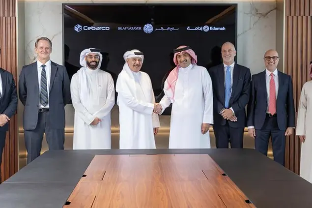 <p>&nbsp;</p>\\n\\n<p>His Excellency Shaikh Abdulla bin Khalifa Al Khalifa, CEO of Mumtalakat Chairman of Edamah (4th from right), Dr. Khalid Abdulrahim, Chairman of KAR Group Cebarco Bahrain (4th from left),&nbsp;Chris Calvert, CEO of Edamah (3rd from right),&nbsp;Peter Sellers, CEO of Cebarco (2nd from left),&nbsp;And other team members from Edamah and Cebarco</p>\\n\\n<p>&nbsp;</p>\\n