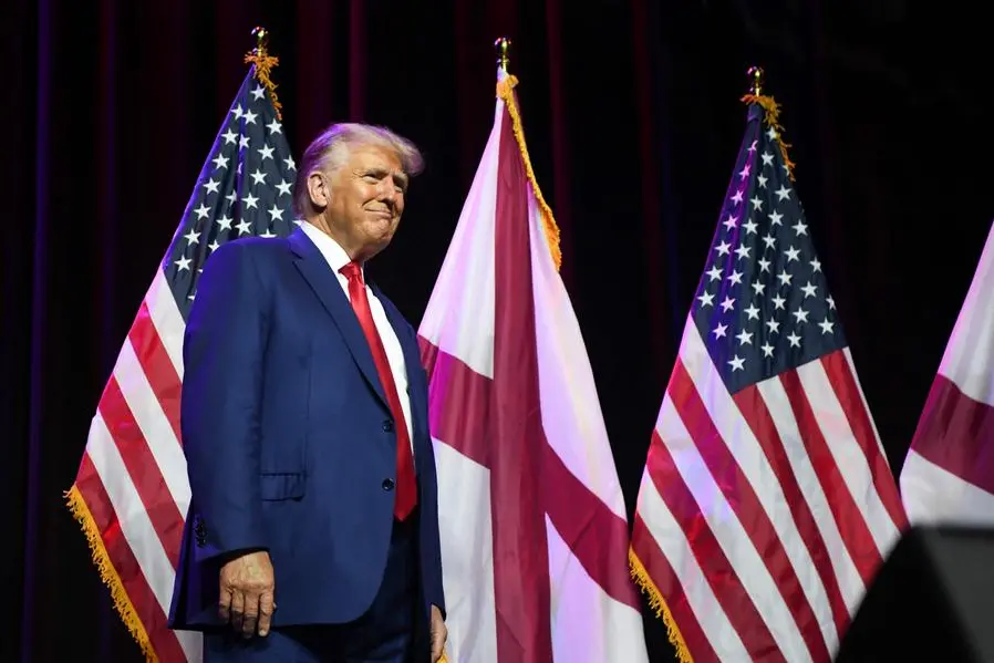 MONTGOMERY, ALABAMA - AUGUST 4: Former U.S. President Donald Trump looks on during the Alabama Republican Party\\'s 2023 Summer meeting at the Renaissance Montgomery Hotel on August 4, 2023 in Montgomery, Alabama. Trump\\'s appearance in Alabama comes one day after he was arraigned on federal charges in Washington, D.C. for his alleged efforts to overturn the 2020 election. Julie Bennett/Getty Images/AFP (Photo by Julie Bennett / GETTY IMAGES NORTH AMERICA / Getty Images via AFP) , Agence France-Presse (AFP)
