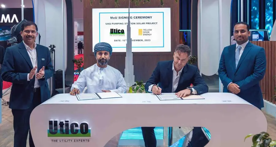 UAE utility company Utico partners with Yellow Door Energy to build solar plant in Umm Al Quwain