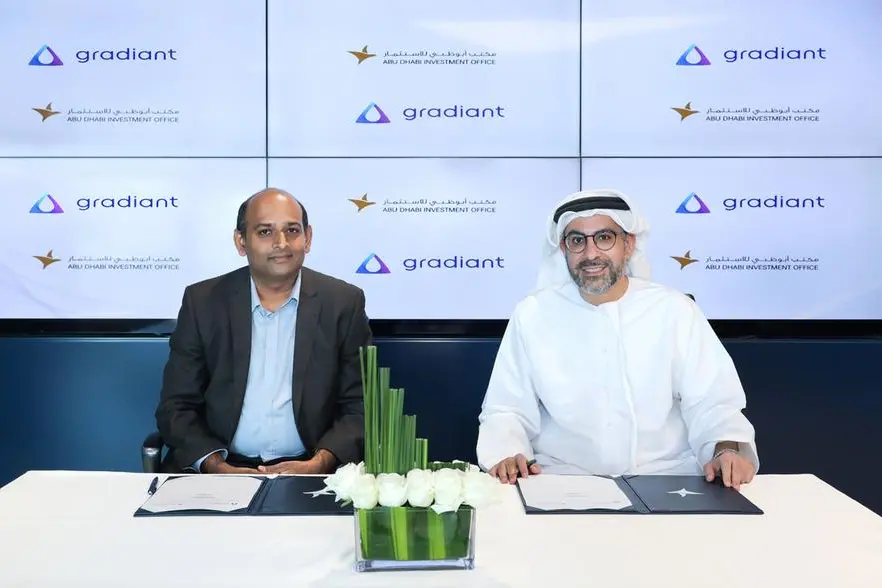 Badr Al-Olama, Director General of ADIO, and Prakash Govindan, COO of Gradiant. Image Courtesy: ADIO