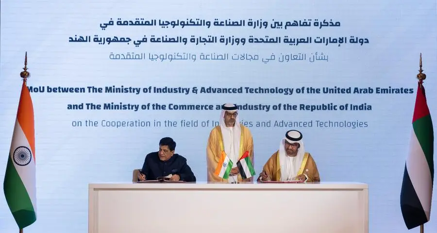 الإمارات والهند توقعان مذكرة تفاهم للتعاون وتحفيز الاستثمار في قطاعات الصناعة والتكنولوجيا المتقدمة