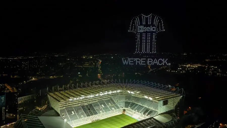 ‘We’re Back’: Newcastle United Sponsor Sela Stages Spectacular Drone ...