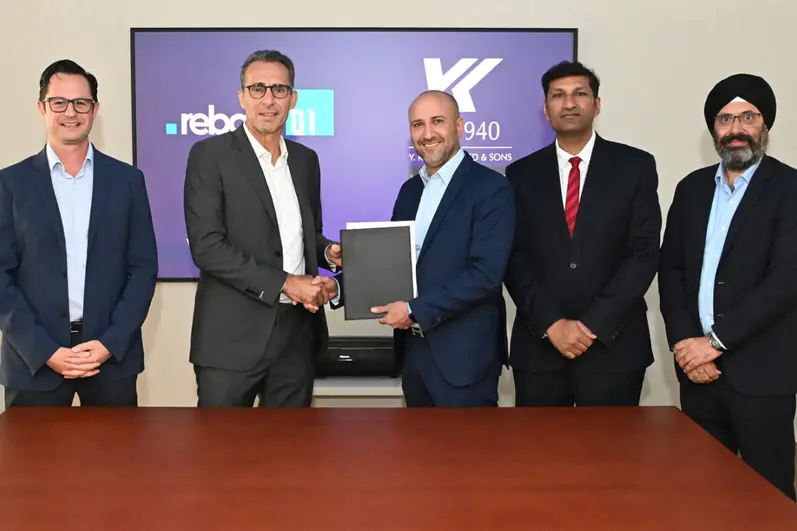 Mohammed Farouk Almoayyed , Director, YK Almoayyed & Sons, and Reboot01\\u2019s Managing Director Yanal Jallad signed the agreement. Image Courtesy: YK Almoayyed & Sons