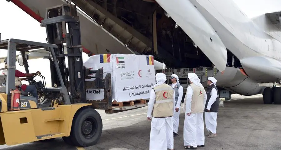 UAE aid plane arrives in Chad carrying food parcels for Sudanese refugees, local community