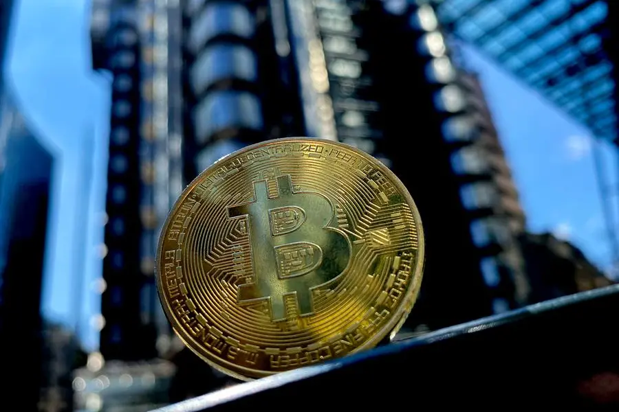 In this photo illustration, a visual representation of Bitcoin cryptocurrency is pictured on May 30, 2021 in London, England. Bitcoin is a decentralised digital currency, which has been in use since 2009. (Photo illustration by Edward Smith/Getty Images) Image used for illustrative purpose. , Getty Images