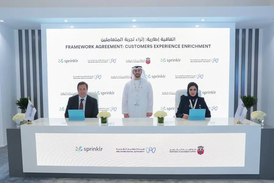Agreement signing ceremony between Abu Dhabi Digital Authority and Sprinklr