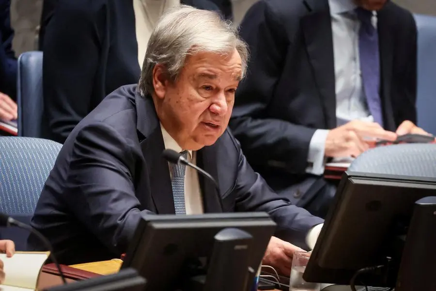 U.N. Secretary-General Antonio Guterres speaks to the U.N. Security Council during a meeting on Artificial intelligence at U.N. headquarters in New York City, U.S., July 18, 2023. REUTERS/Brendan McDermid , Reuters