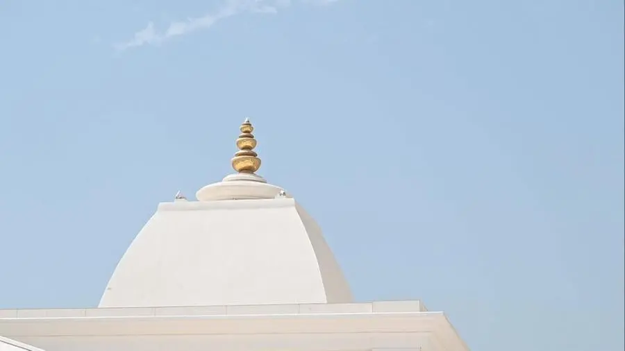 The spire of the new temple.\\nImage courtesy Khaleej Times