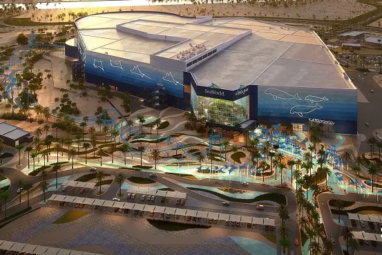 Rendering of SeaWorld Abu Dhabi. The marine-life theme park, which is due to open in 2023, is built on five indoor levels with a total area of approximately 183,000sqm