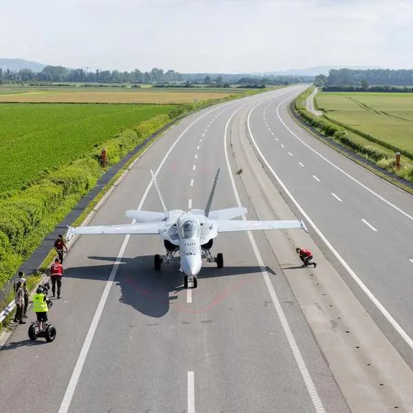 Swiss air force lands fighter planes on motorway in training exercise