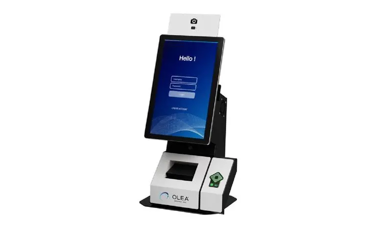 The HID U.ARE.U Camera Identification System can now be incorporated into the Olea HYPERMODULAR Kiosk. Image Courtesy: HID