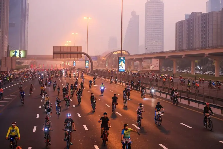 Dubai Fitness Challenge 2021, Dubai Ride, Sheikh Zayed Road. Image Courtesy: Dubai Fitness Challenge