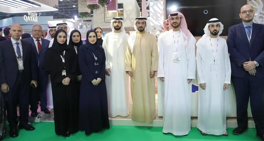 Sheikh AbdulAziz Bin Humaid Al Nuaimi unveils the “Ajman Events Calendar” at the Arabian Travel Market 2024