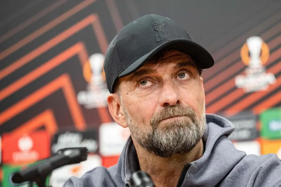 Liverpool\\'s German manager Jurgen Klopp addresses a press conference on March 6, 2024 in Prague on the eve of the UEFA Europa League football match between Liverpool and AC Sparta Prague. (Photo by Michal Cizek / AFP) , Agence France-Presse (AFP)/AFP