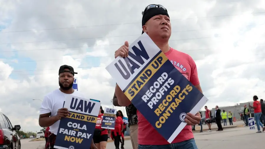 UAW workers on strike