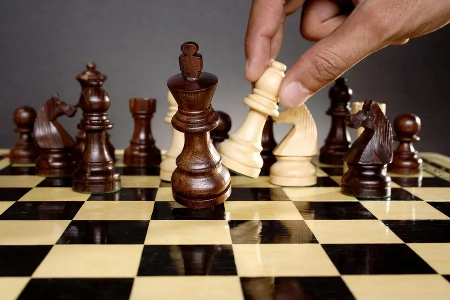 Filipino Elderly Men Play Chess Next Editorial Stock Photo - Stock Image