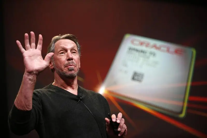 Co-founder and Chief Executive of Oracle Corporation, Larry Ellison introduces the company\\'s latest SPARC servers at Oracle Conference Center in Redwood Shores, California March 26, 2013. REUTERS/Stephen Lam (UNITED STATES - Tags: BUSINESS SCIENCE TECHNOLOGY) - GM1E93R0G0X01