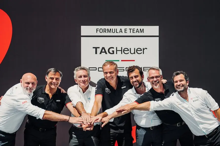 Left to Right - Jeff Dodds, Michael Steiner, Alejandro Agag, Oliver Blume, Alberto Longo, Thomas Laudenbach, Enrique Bonaventure. Image Courtesy: ABB