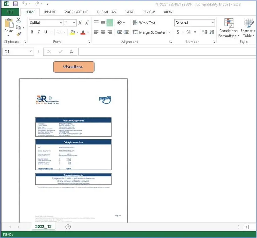 Photo 1 Screenshot of an Excel attachment used in the 27 December 2022 campaign.